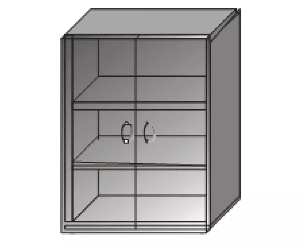 Шкаф низкий закрытый со стеклом  К10 (ШК39+ДК35Х2)