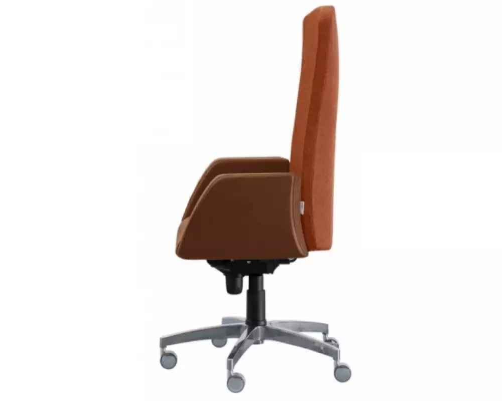 Кресло для руководителя Сигма П (кожа, комб, алюминий) (F-a)
