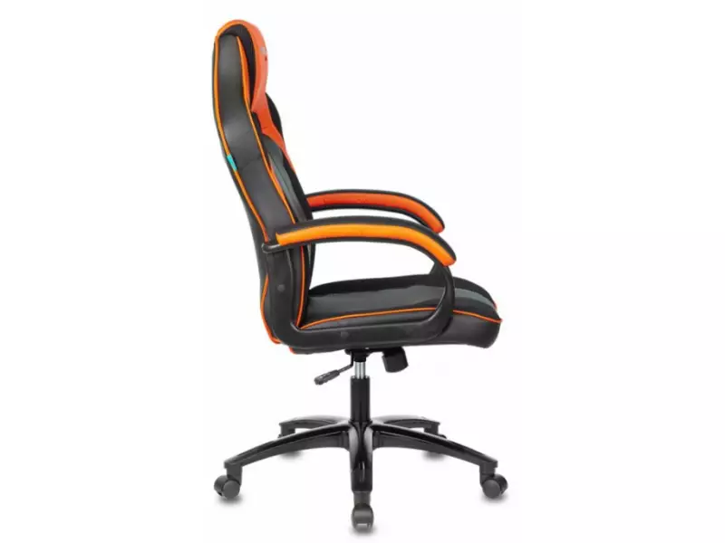 Кресло игровое Zombie черный/оранжевый текстиль/эко.кожа крестов. пластик. 1 шт на выставке, 1 шт на складе