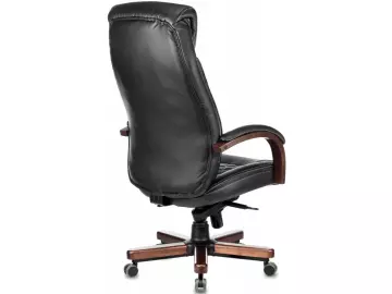 Кресло руководителя Бюрократ T-9924WALNUT кожа, мах 200 кг(Б) На выставке 1 шт.