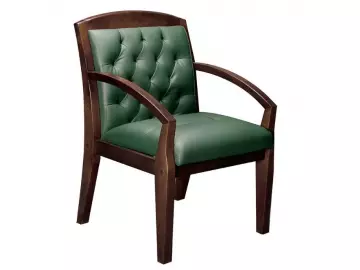 Стул офисный Congress люкс плюс Кожа черная/Орех Тай (М) Срок производства: 10 р д