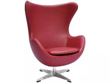 Кресло EGG STYLE CHAIR красный, натуральная кожа (В) Срок поставки: 3 дня