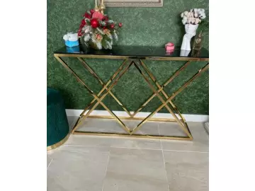 Консоль ИНСИГНИЯ 120*40 золото стекло smoke SG