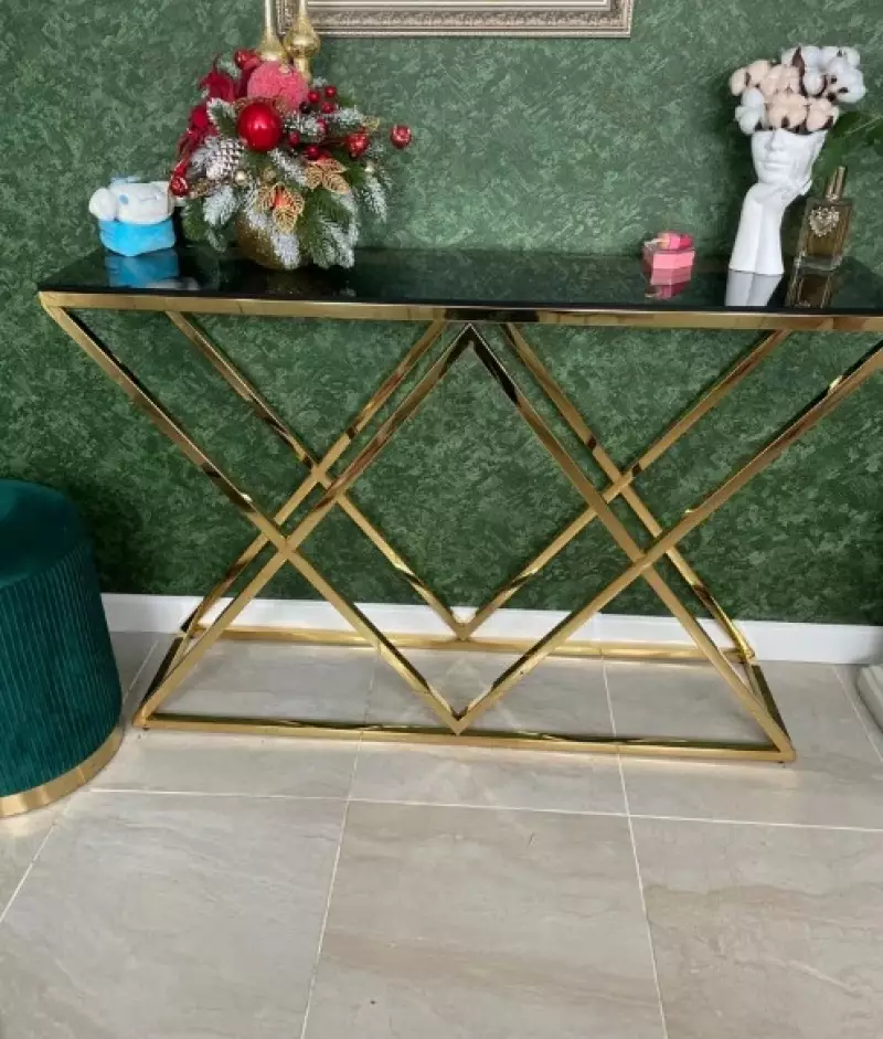 Консоль ИНСИГНИЯ 120*40 золото стекло smoke SG
