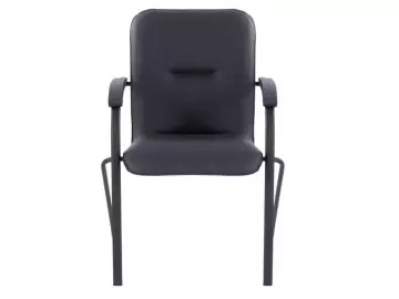 Стул для посетителей Самба Хром, мягк подлокотник, чёрный каркас (F) 2 шт на складе